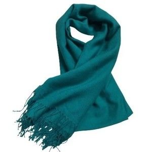 Pashmina Scarf Wrap Shawl Green Unisex SOFT Fringe Italy